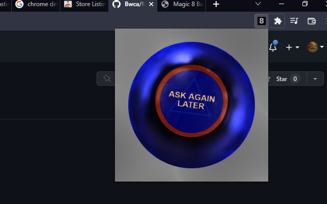 Magic 8 Ball chrome extension