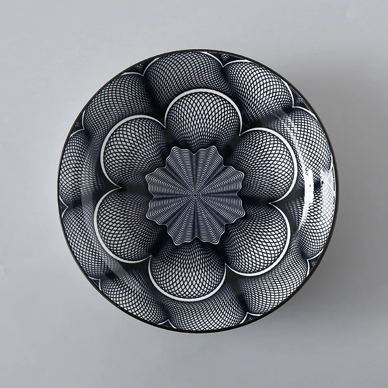 7 inch Japanse en Koreaanse keramische schaal, creatieve Scandinavische stijl, fruitbord, westers bord, rond, huishoudelijk servies