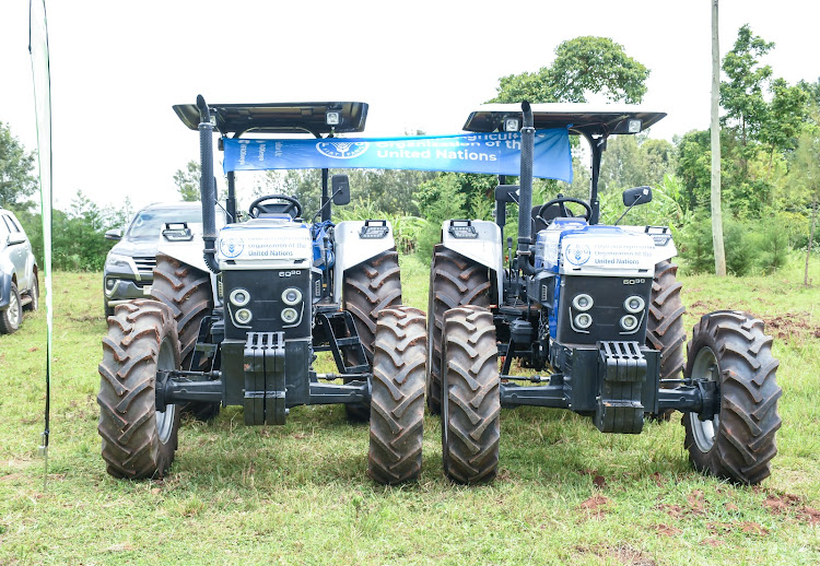 The tractors donated by FAO