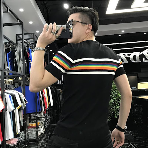 Title 2, Mens Fashion Personality Slim Fit Ice Silk T-s...