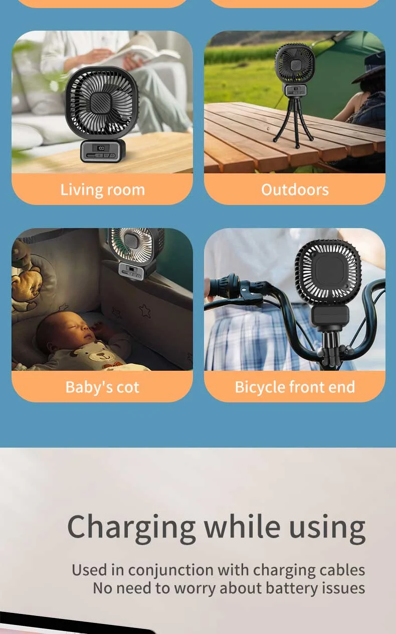 Title 10, A28 Ventilatore Octopus USB Ricaricabile con Ba...