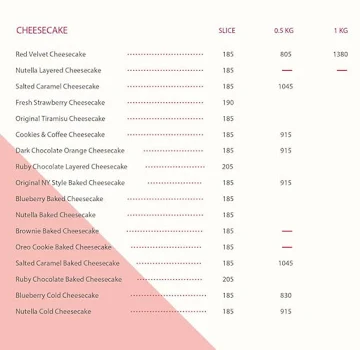 Love & Cheese Cake menu 