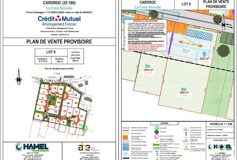  Vente Terrain à bâtir - à Cardroc (35190) 