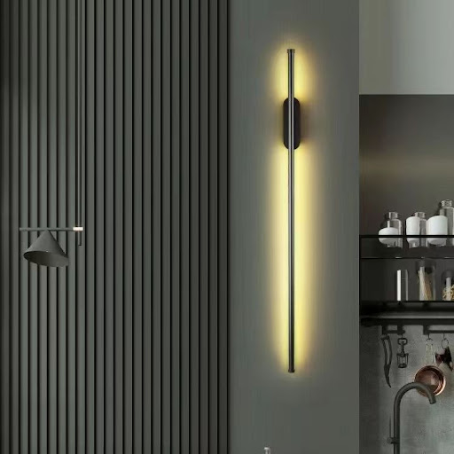 Title 3, Modern Minimalist Strip Wall Lamp Bedroom Backg...