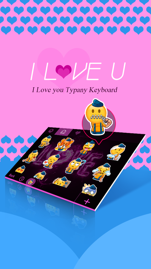I Love U Theme&amp;Emoji Keyboard Screen 3