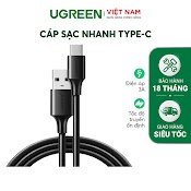 Ugreen 3A Cáp Sạc Nhanh Type - C Dòng Tối Đa 3A, Độ Dài Từ Siêu Bền 0.25 - 2M Us287 - Hàng Phân Phối Chính Hãng