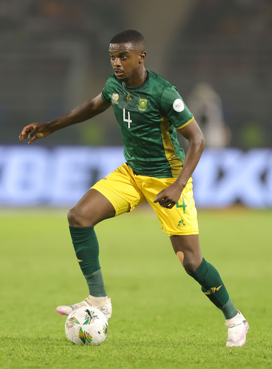 SA's Teboho Mokoena during the Africa Cup of Nations match against Mali on January 16. Despite losing to Mali, Bafana’s chances of making the round of 16 are still very much alive.