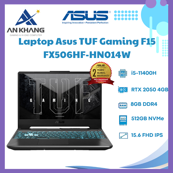 Laptop Asus Tuf Gaming F15 Fx506Hf Hn014W (Intel Core I5 - 11400H | 16Gb | 512Gb | Rtx 2050 4Gb | 15.6 Inch Fhd | Win 11 | Đen) - Hàng Chính Hãng - Bảo Hành 24 Tháng
