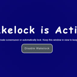 Screenshot of wakelock webpage