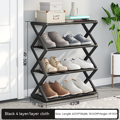 Title 2, X-type Shoe Rack, Simple Assembly. Steel tube s...