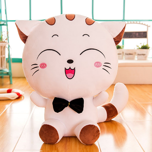 Title 4, Cute Big Face Cat Doll Plush Toy Lucky Cat Big ...