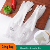 Găng Tay Siêu Dai Lót Nỉ Bo Chun Trợ Thủ Nhà Bếp - Loại Dài Siêu Dai, Có Dây Chun Chống Tuột