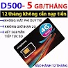 Sim 4G Vinaphone D500 5.5Gb/1 Tháng Trọn Gói 1 Năm Không Nạp Tiền