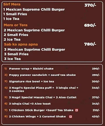 Chai Nagri menu 