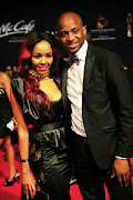 CiCi and Arthur posing on the red carpert at an event Picture: Veli Nhlapo./ Sowetan