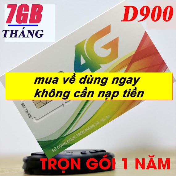 Sim 4G Viettel 1 Năm D900 Tặng 7Gb/Tháng D500 Km 4Gb/Tháng Và 12Umax50N Mua 1 Lần Dùng Cả Năm