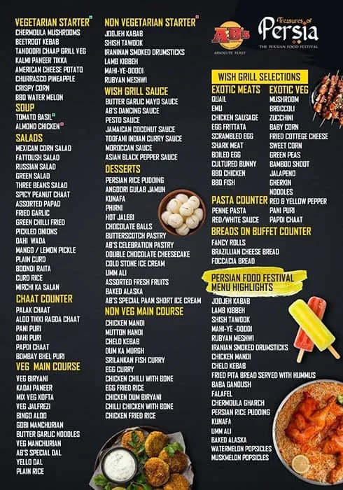 AB's - Absolute Barbecues menu 