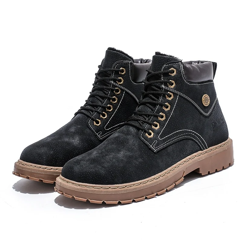 Title 1, Botas Martin de Algodão Plus Masculinas com Fle...
