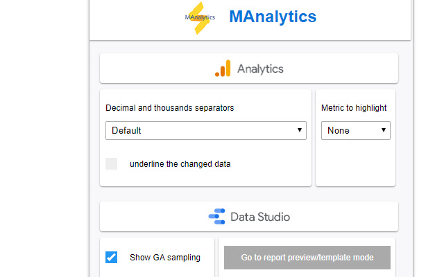 MAnalytics chrome extension