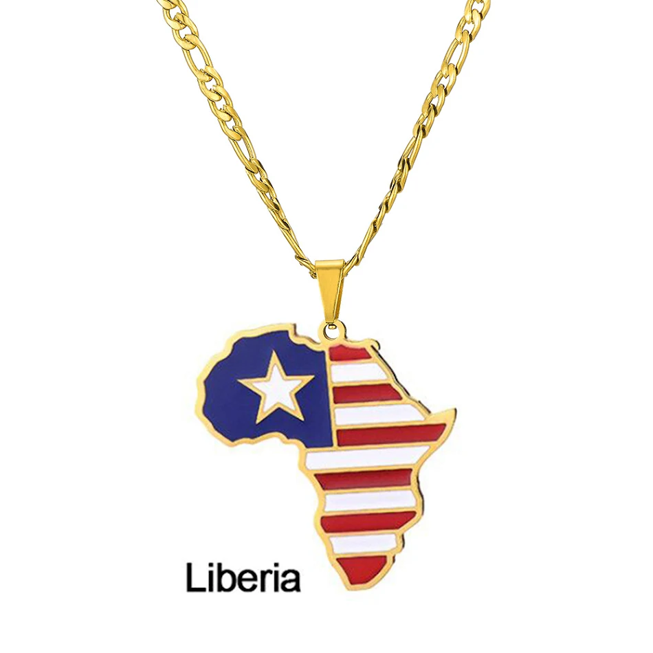 Colar de aço inoxidável Mapa da África Ornament Nigéria Somália Angola Um acessório elegante e memorável.