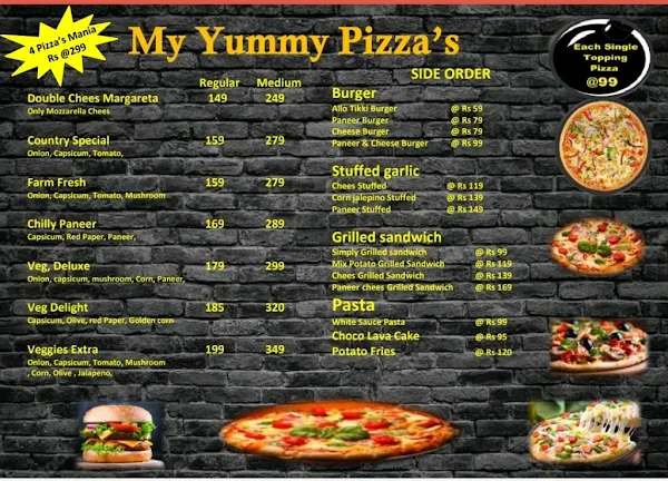 My Yummy Pizza menu 