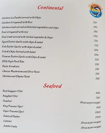 Flying Dolphin menu 