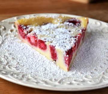 Impossible Raspberry Custard Pie