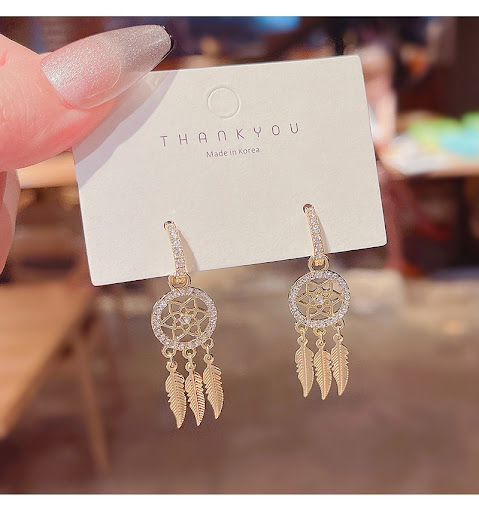 Title 3, Sterling Silver Needle Mesh Geometric Tassel Ea...