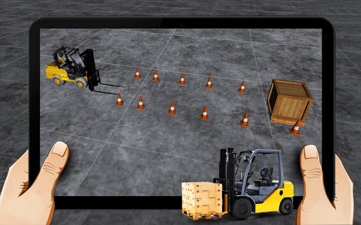 Forklift simulator warehouse