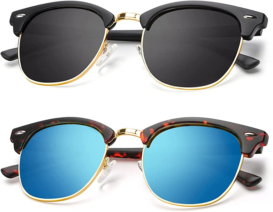 Clubmaster and horn-rimmed sunglasses.