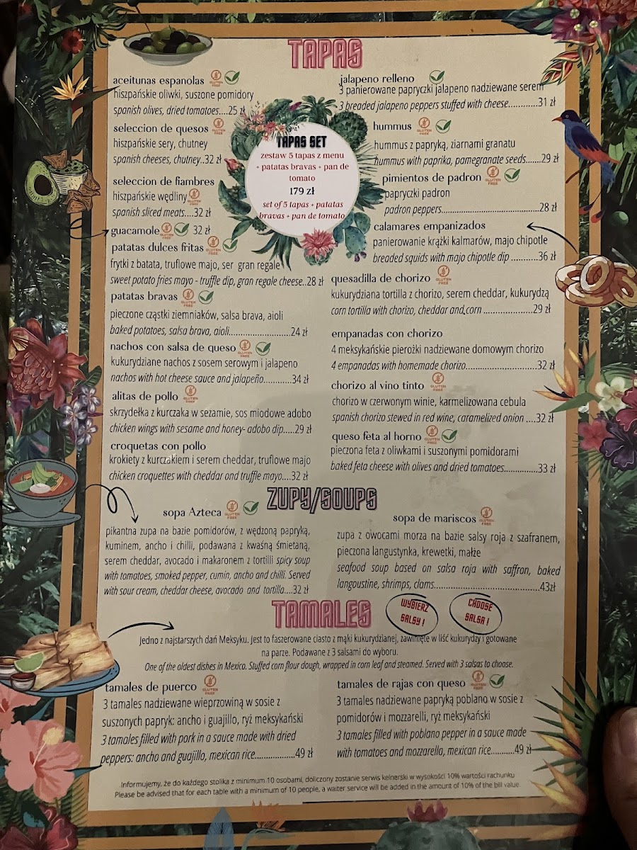 Hola Tapas gluten-free menu