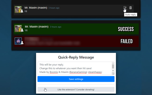 Quick-Reply Steam Comments chrome extension