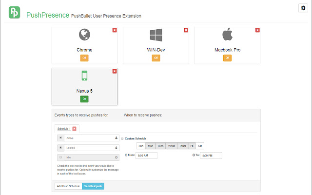 PushPresence chrome extension