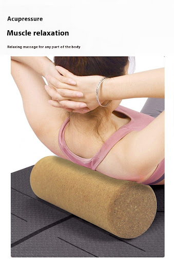 Title 6, Cork Yoga Wand Cylindrical Massage Massager Sha...