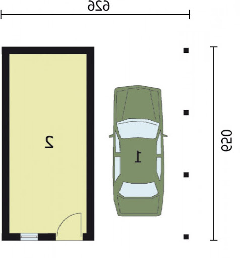 G89 bliźniak - Rzut garażu