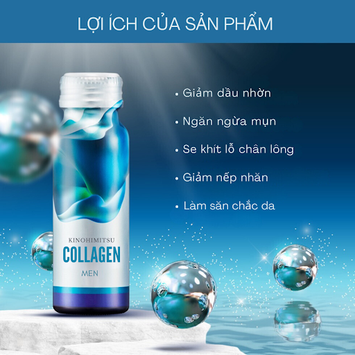 Nước uống đẹp da cho nam Kinohimitsu Collagen Men (10 chai x 50ml)