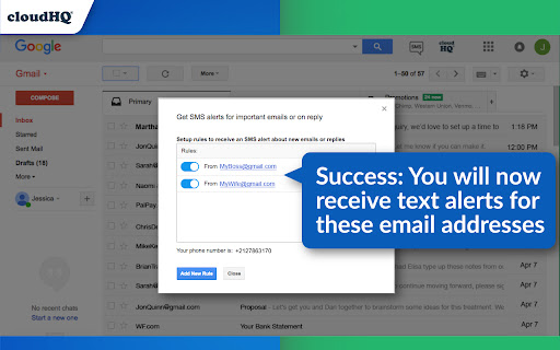 Mobile Text Alerts for Gmail™ by cloudHQ