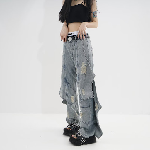 Title 3, Washed Loose Straight Jeans For Men And Women. ...