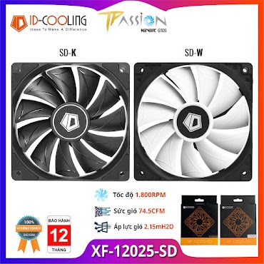 Quạt Fan Case 12Cm Id - Cooling Xf - 12025 - Sd - K Và Sd - W - Quạt Tản Nhiệt 4Pin Điều Tốc Pwm Sức Gió Lớn, Quay Êm