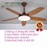 Quạt Trần Đèn 5 Cánh Vân Gỗ 1M35 Kèm Điều Khiển 6 Số Bh Động Cơ 10 Năm Sky Lighting