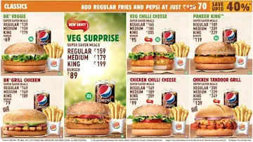 Burger King menu 