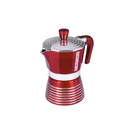 Ấm Pha Cà Phê Pedrini Infinity Passion - Aluminium - Màu Đỏ - 1 Cup /2 Cup /3 Cup /6 Cup [ Hàng Chính Hãng]