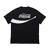 coc-cola x columbia x atmos lab csc basic logo txt short sleeve t-shirt black white
