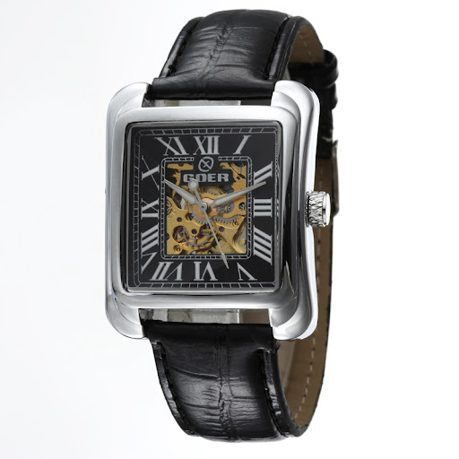 Title 4, Automatic skeleton mechanical watch for men. Ex...