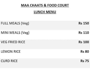 MAA CHAT AND FOOD COURT menu 