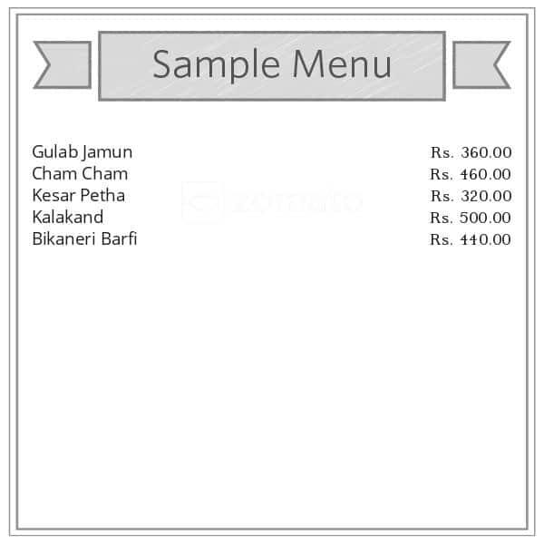 Shri Bikaner Sweets menu 