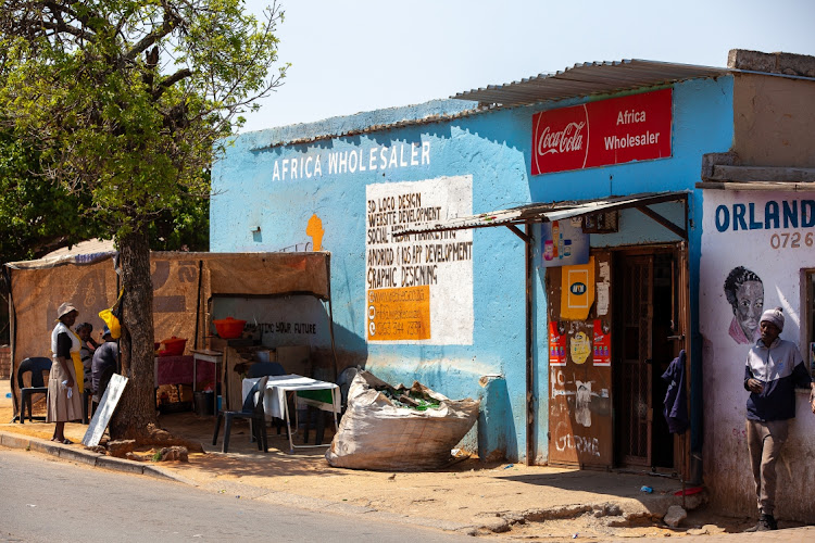 A general view of informal businesses on September 29, 2020 in Soweto, South Africa. It is reported that a new Township Bill promises to bar foreigners from doing business in Gauteng townships unless they have successfully applied for residency status in South Africa.