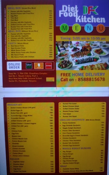 Diet Food Kitchen menu 