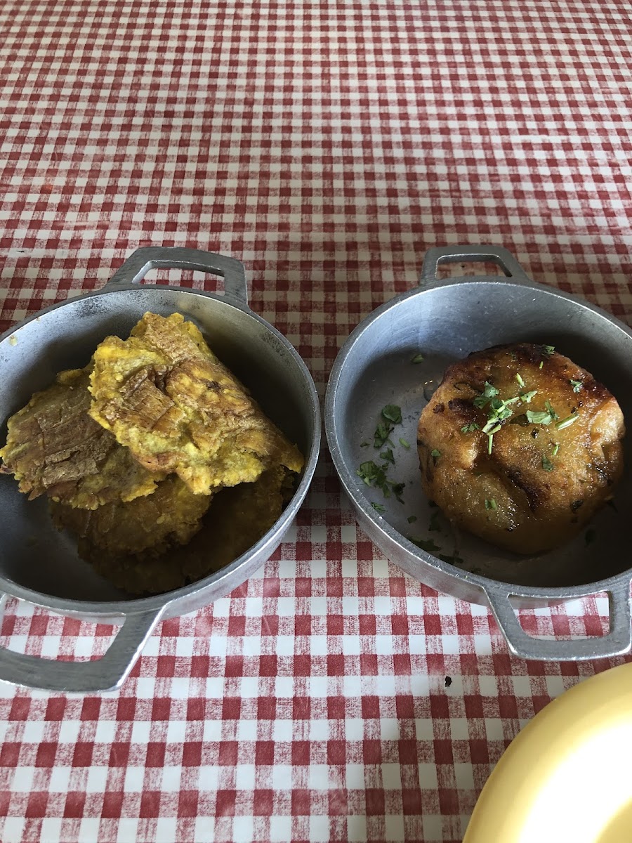 Tostones and Yuca Mofongo