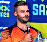 Sunrisers Hyderabad captain Aiden Markram during the Betway SA20 captains' press conference at Southern Sun The Cullinan on January 07, 2023 in Cape Town,.